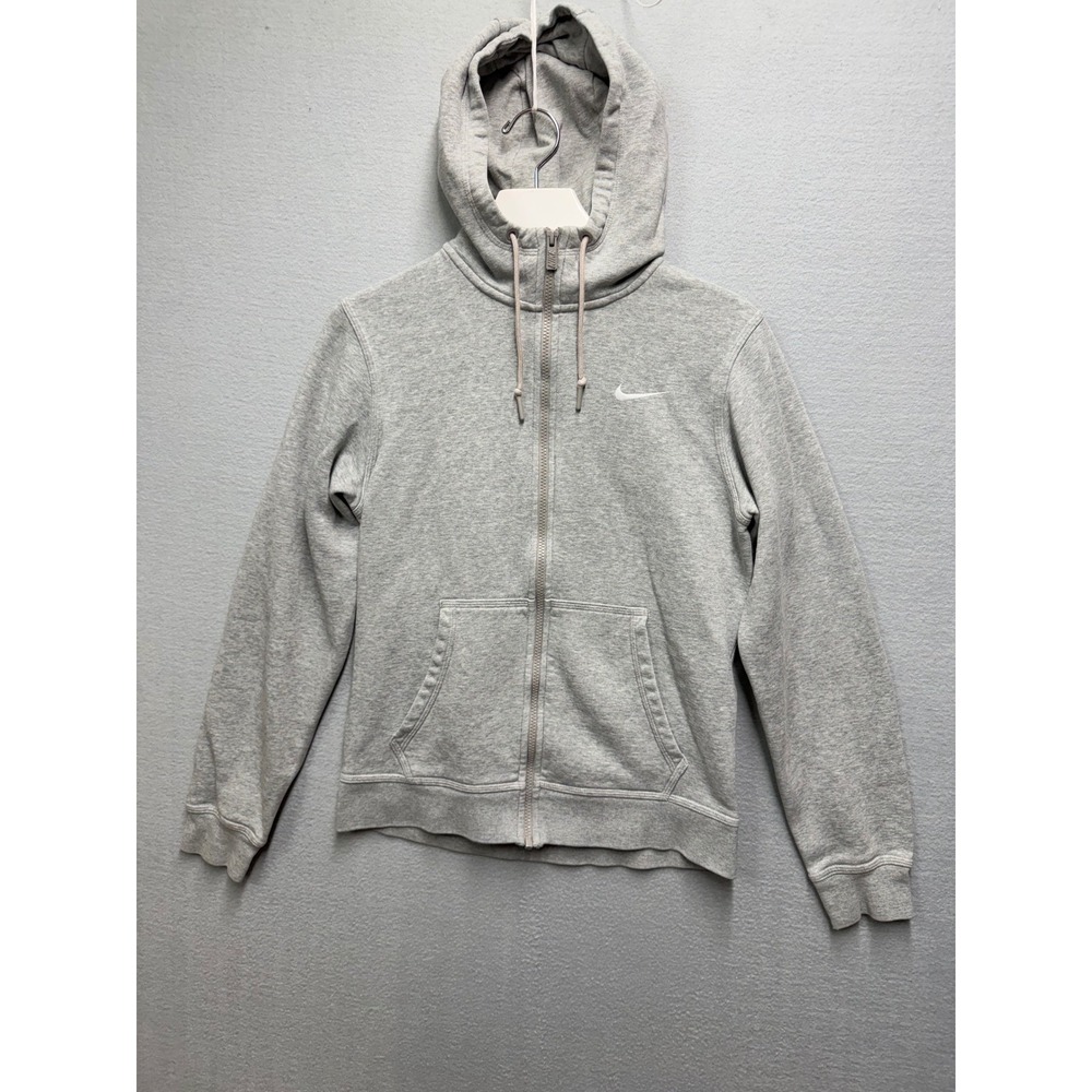 VTG 90s Y2K Nike Women's S Full Zip Hoodie Gray Embroidered Swoosh Blue Tag